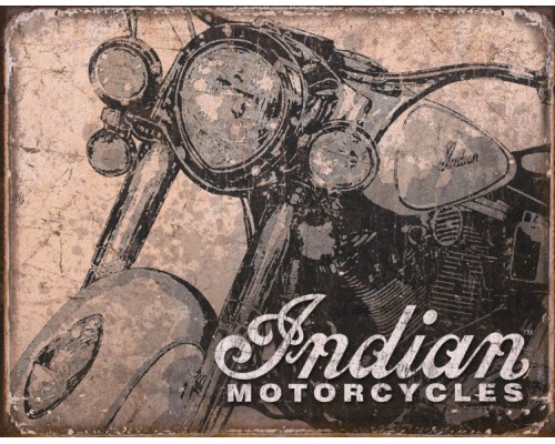 Enseigne Indian Motorcycle en métal  / Style antique